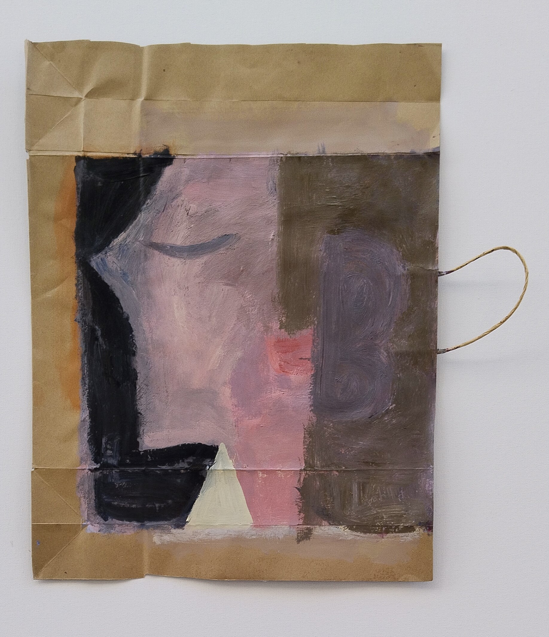 EL SUEÑO, Acrílico sobre bolsa de papel, 51 x 54