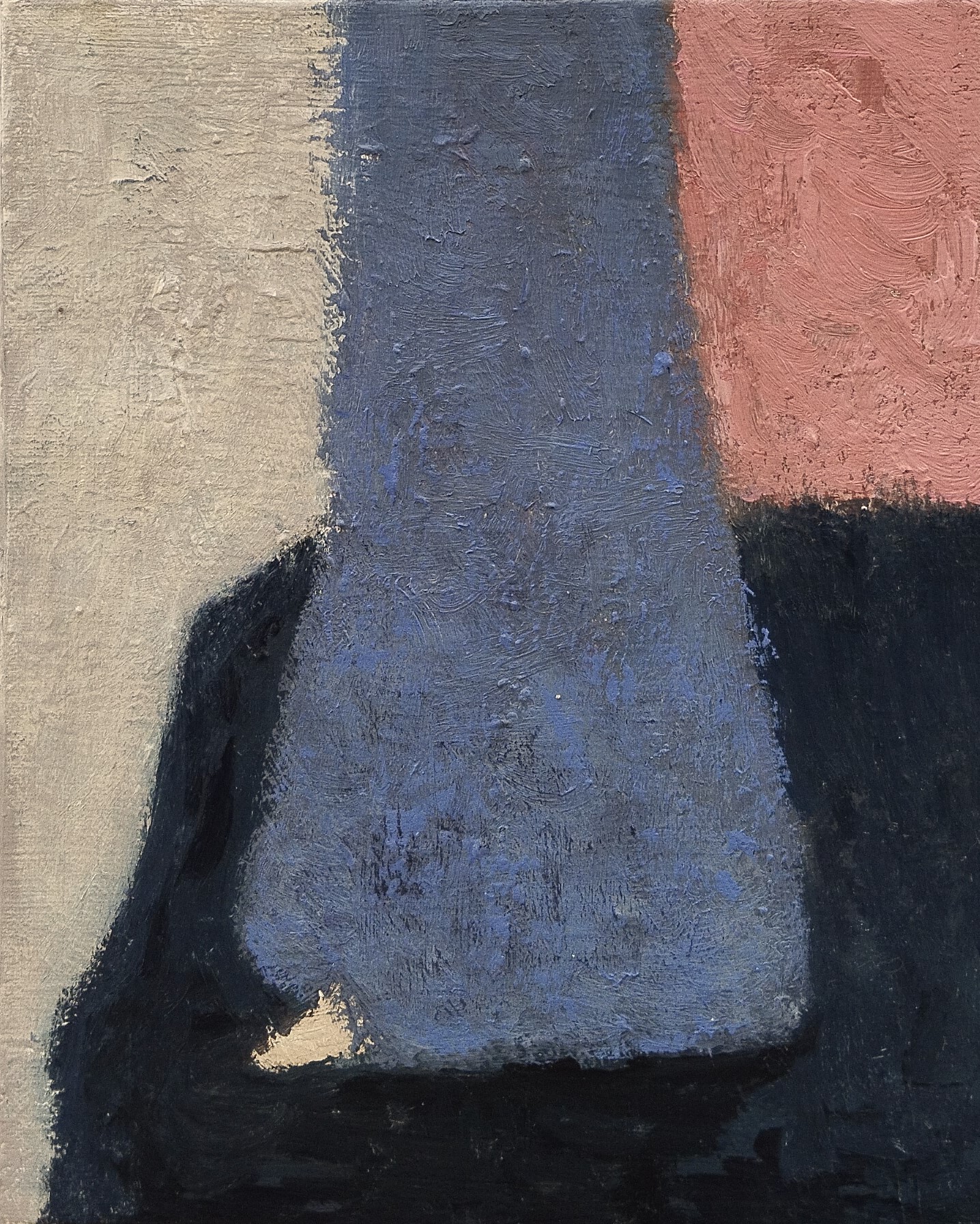 FIGURA CON FALDA AZUL, Acrílico sobre tela, 27 x 22