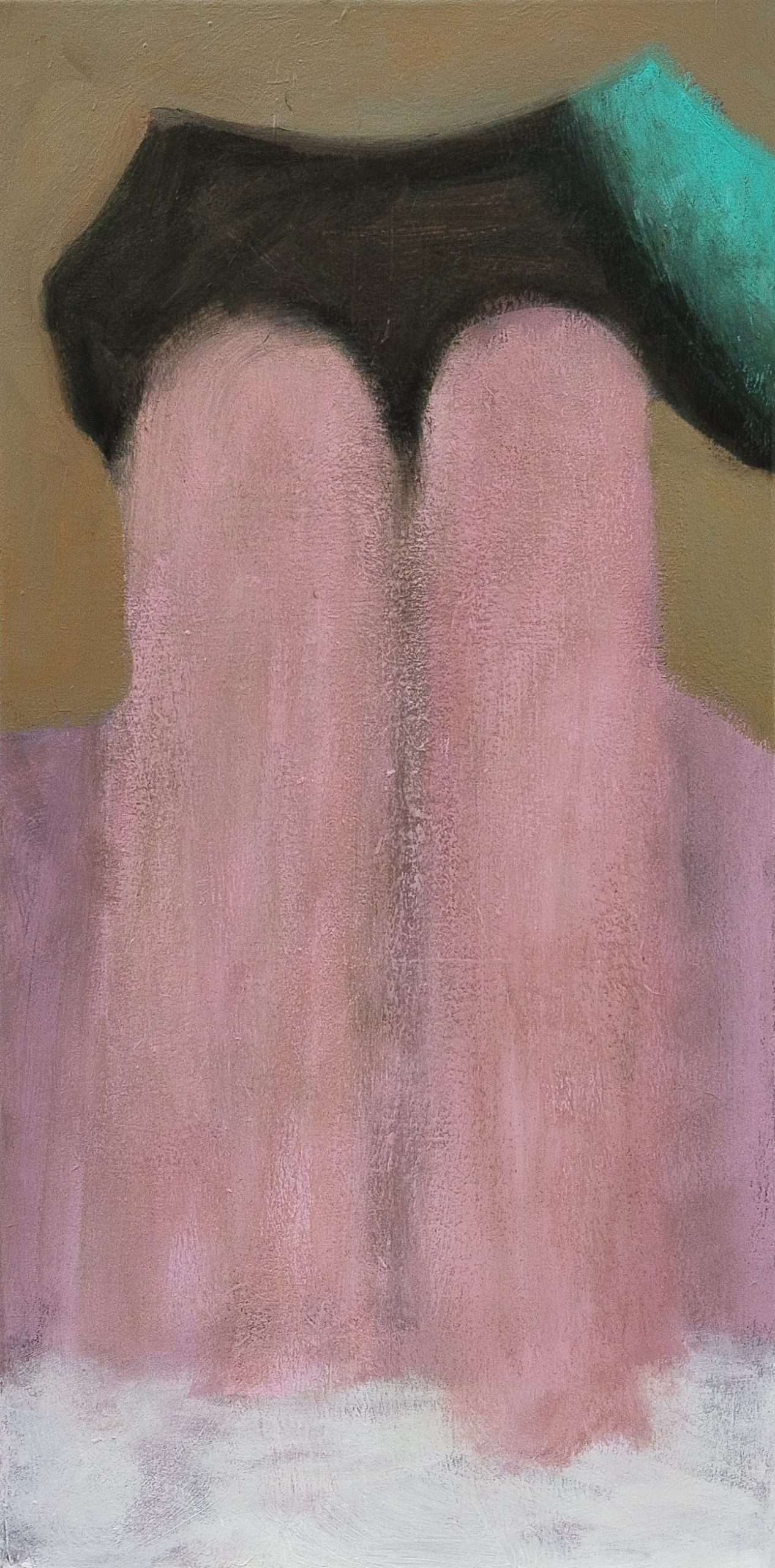 FIGURA SENTADA, Acrílico sobre tela, 80 x 40